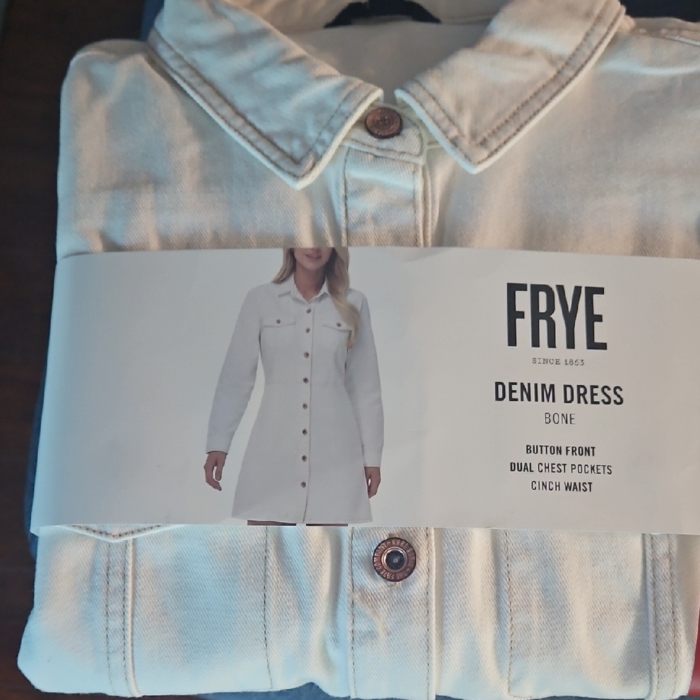 Frye Bone Denim Button-Up Dress